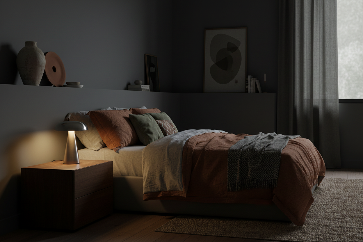Lampe champignon nuit couleurs chaleureuses